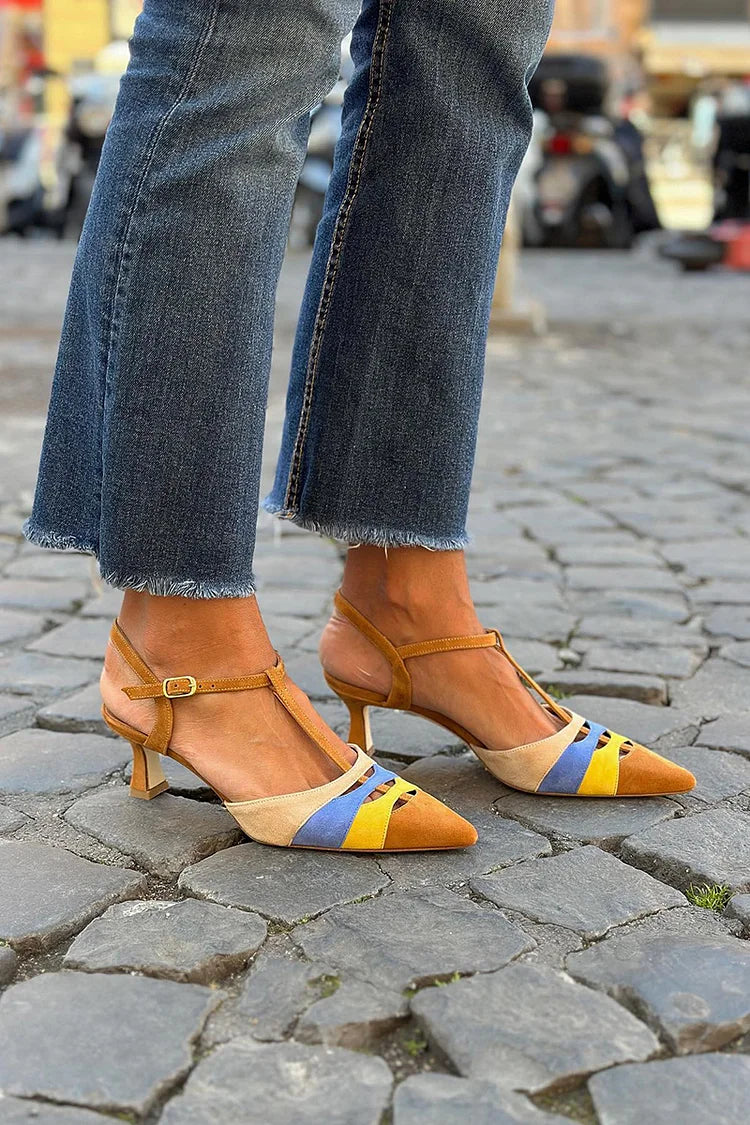 MULTICOLORED LOW HEELS