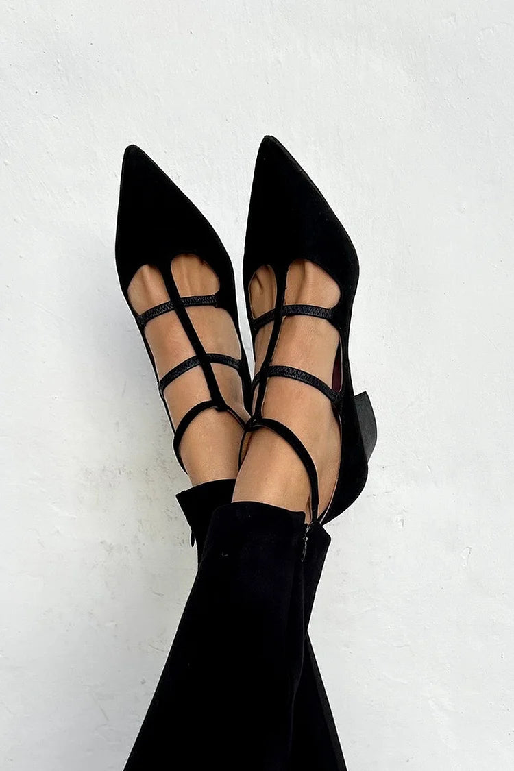 POINTED TOE PUMPS WITH STRAPS