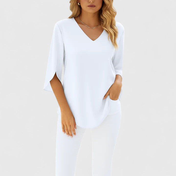 Clara | Sophisticated V-Neck Blouse