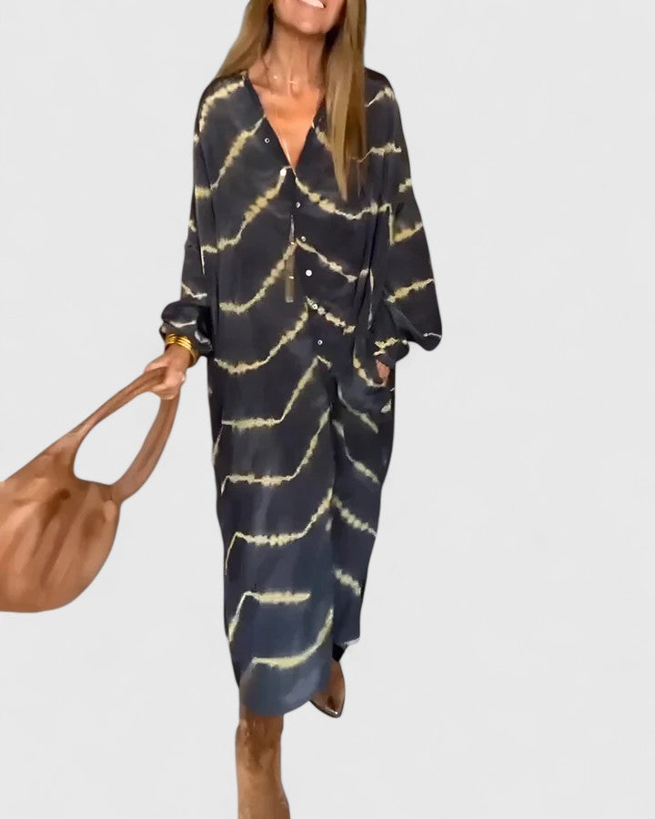 Clara | Elegant Boho Striped Maxi Dress