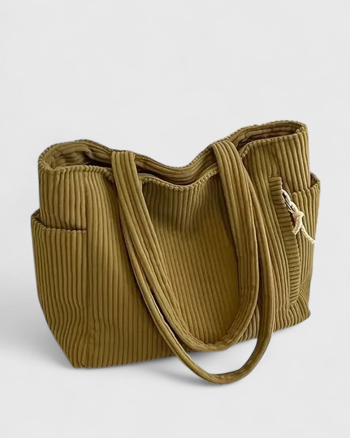 Clara | Luxurious Ribbed Tote Bag with Cord Detail