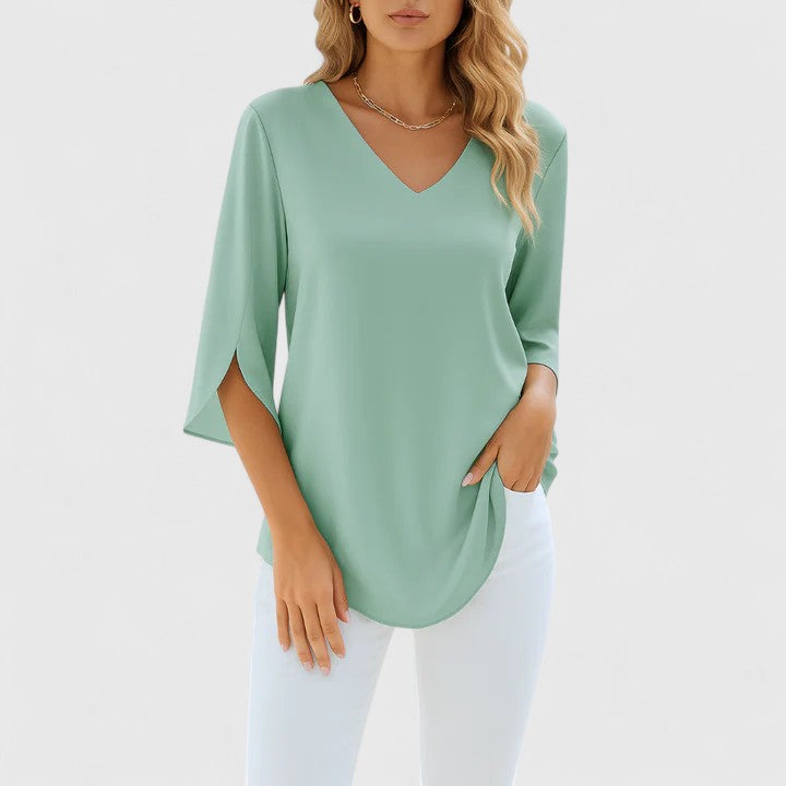 Clara | Sophisticated V-Neck Blouse
