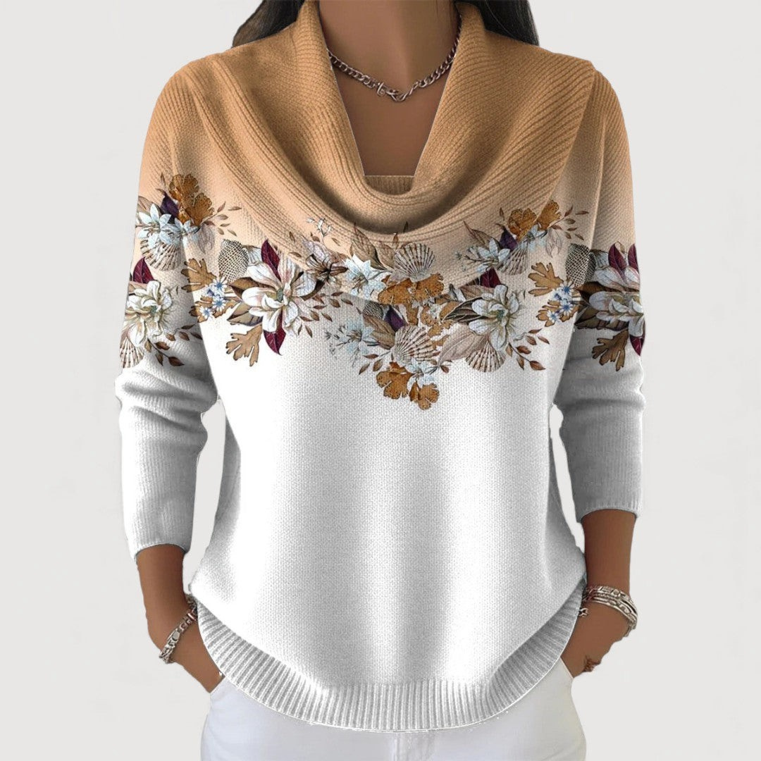 Alora | Floral Sweater with Soft Collar