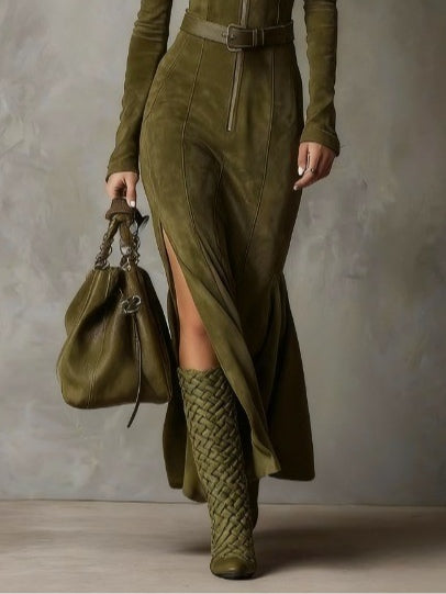 Alessia | Long Suede Dress